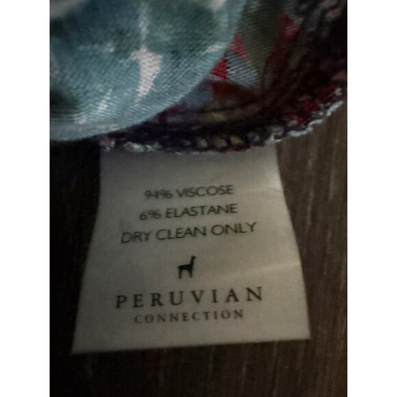 Peruvian Connection Floral Sleeveless Draped Bust Maxi Dress Size XL - Picture 4 of 6